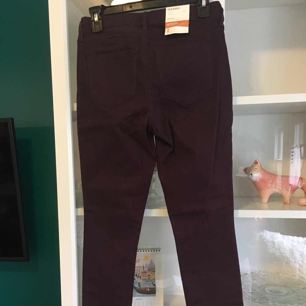 SOLD NWT Old Navy Rockstar Purple Mid-Rise Jeans 2 - Picture 5 of 8